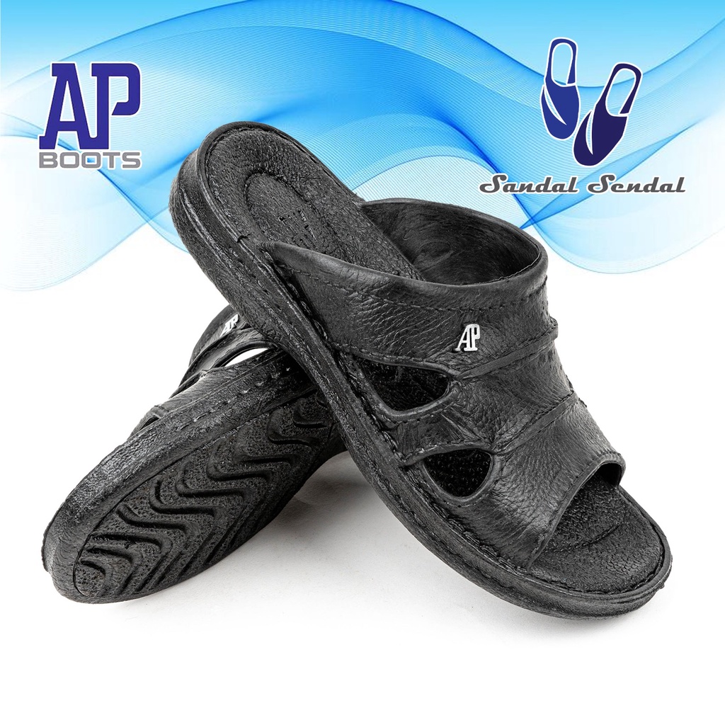 Sandal Slop Pria AP 987 Hitam - Sandal Slide