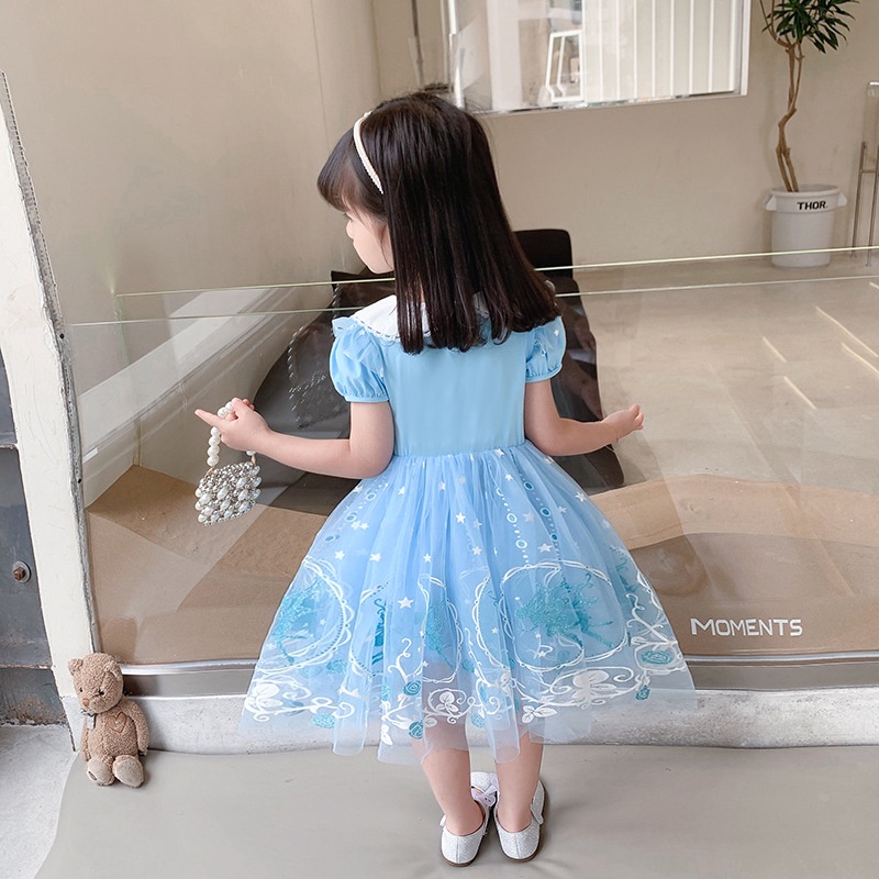 [PRINCESS KESLI] 1-10tahun Dress Elsa anak perempuan/dress pesta Frozen Aisha/gaun anak cewek/rok cewek/kado anak perempuan ulang tahun import premium