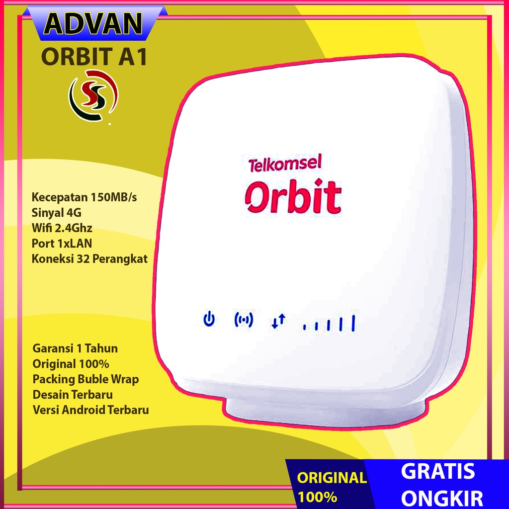 Advan Telkomsel Orbit Star A1 Modem Router 4G WiFi High Speed 150Mbps Bundling Kuota 150GB