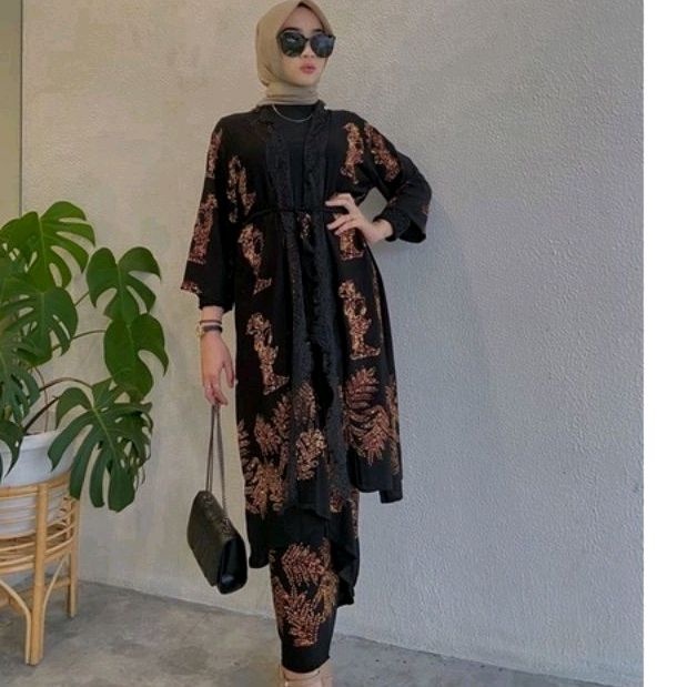 SETELAN BATIK ASOKA DAUN/SETELAN BATIK AMANDA wayang kawung/setelan batik andin outer lace dan rok l