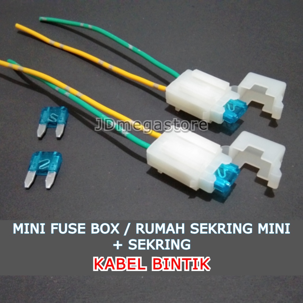 (Grosir/COD) Rumah Sekring Tancap Kecil + Sekring + KABEL BINTIK