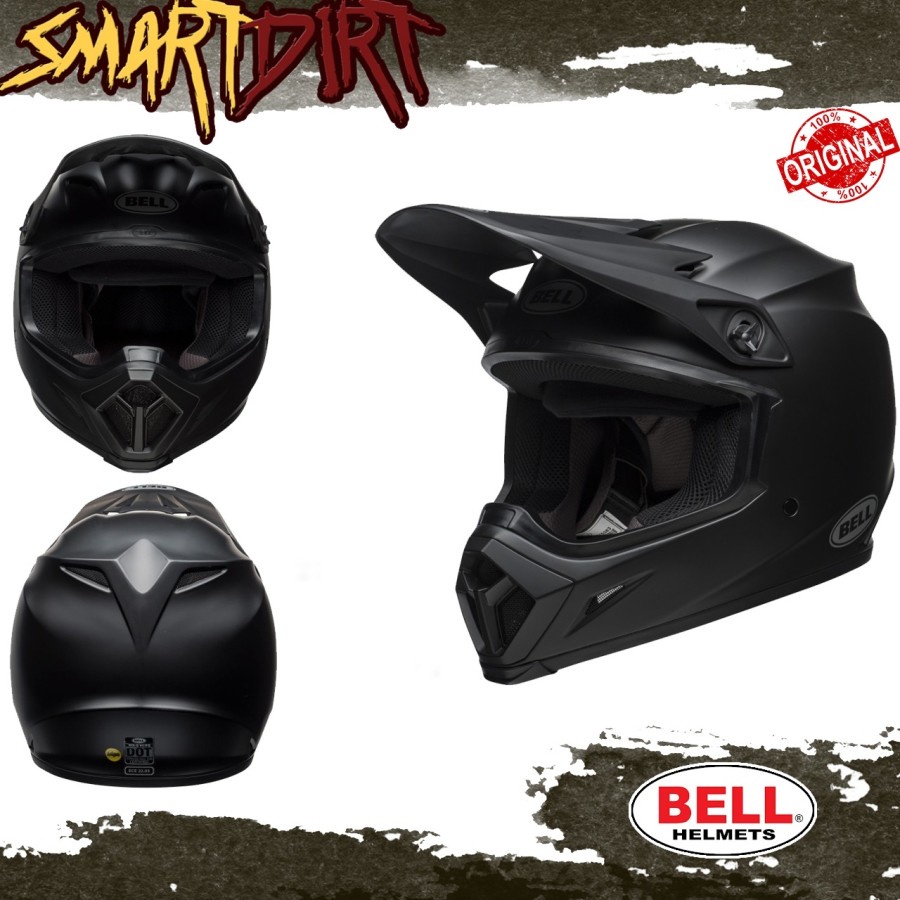 HELM MOTOR BELL MX-9 MIPS SOLID MATT BLACK 2023 HELM CROSS BELL ORI 23