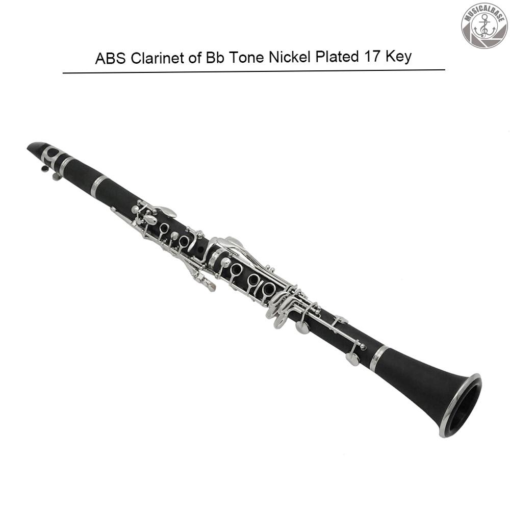 [In Stock] ABS Clarinet Bb Cupronickel Lapis Nikel17Kunci Dengan Kain Pembersih Sarung Tangan Obeng Instrumen Angin Kayu Untuk Pelajar Pemula