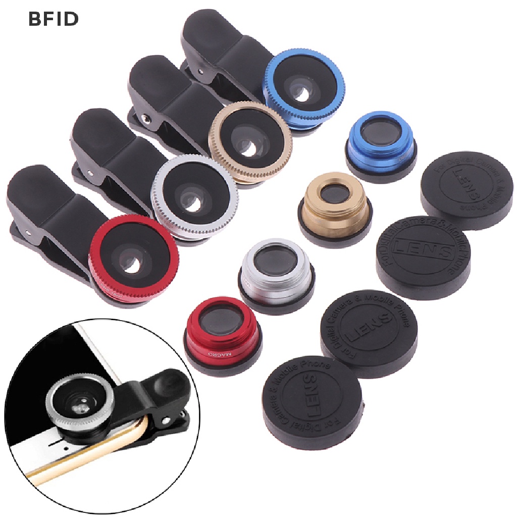 [BFID] 1set Klip universal 3in1 HD fisheye Kamera wide-angle phone lens Aksesori Telepon [ID]