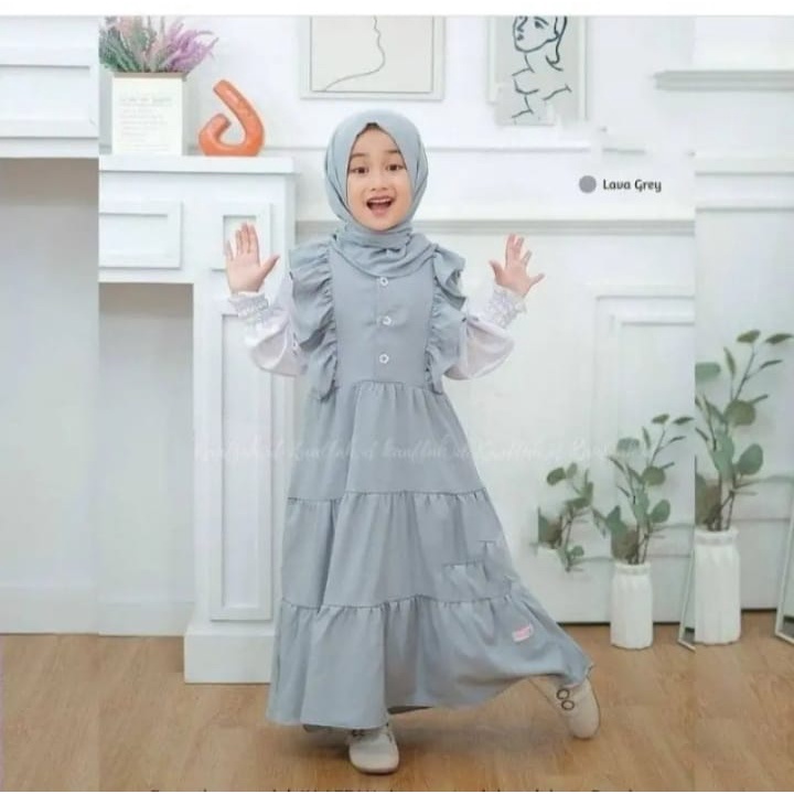 Gamis Anak Perempuan Muslim Zayda Dress Anak Zayda Usia 1-12 Tahun Bahan Premium