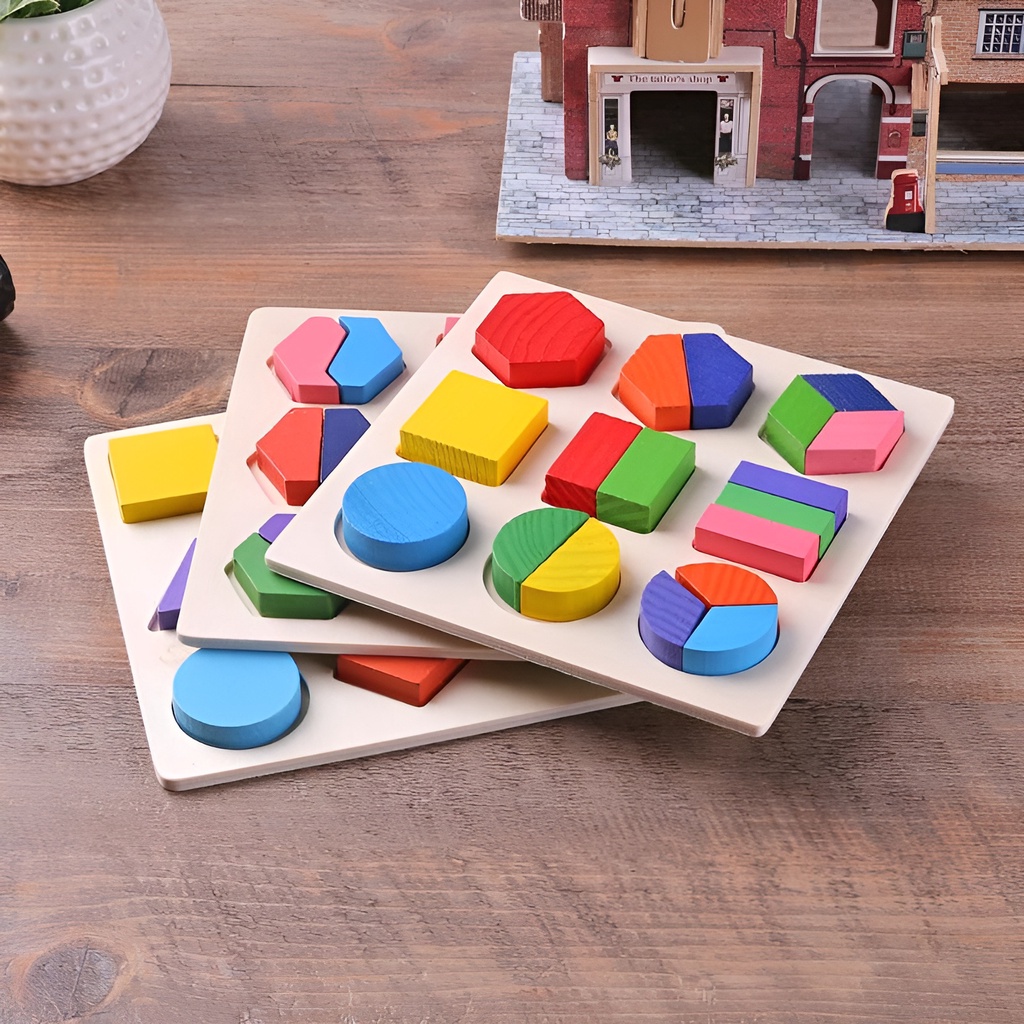 Shape Puzzle Montessori Geometry | Mainan Puzzle Edukasi Anak Kayu | Mainan Terbaru 2022 | Kado Ulang Tahun Anak Cowok