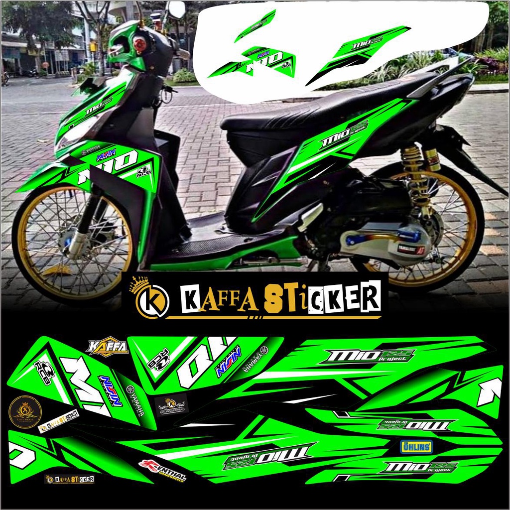 Stiker Mio M3/Z Decal Striping Mio M3/Z Premium Racing Polet Hijau Stiker