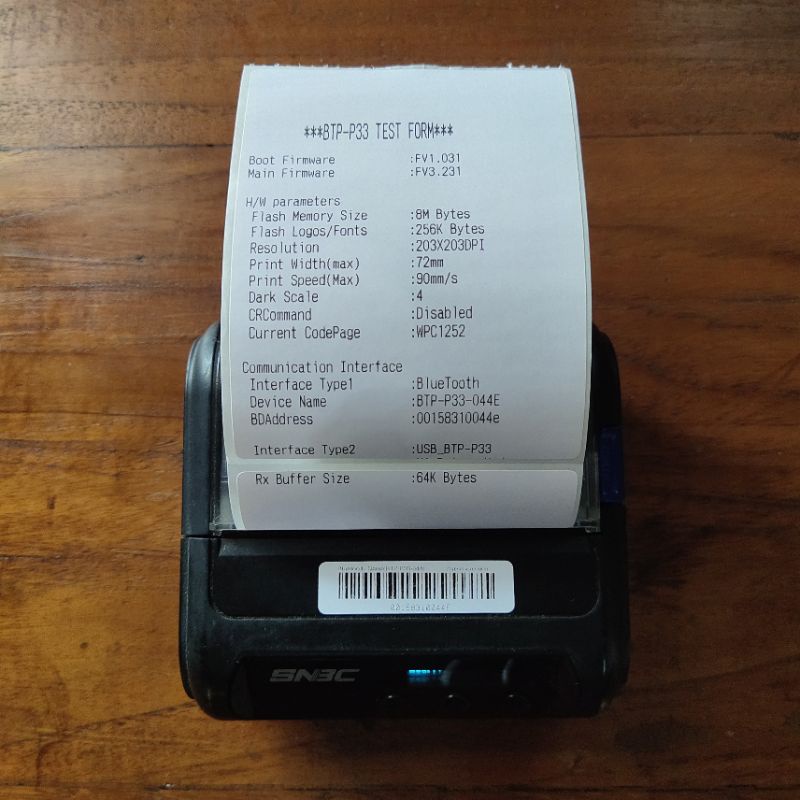 Printer Bluetooth Thermal Label Resi Sticker Barcode 80MM SNBC BTP-P33