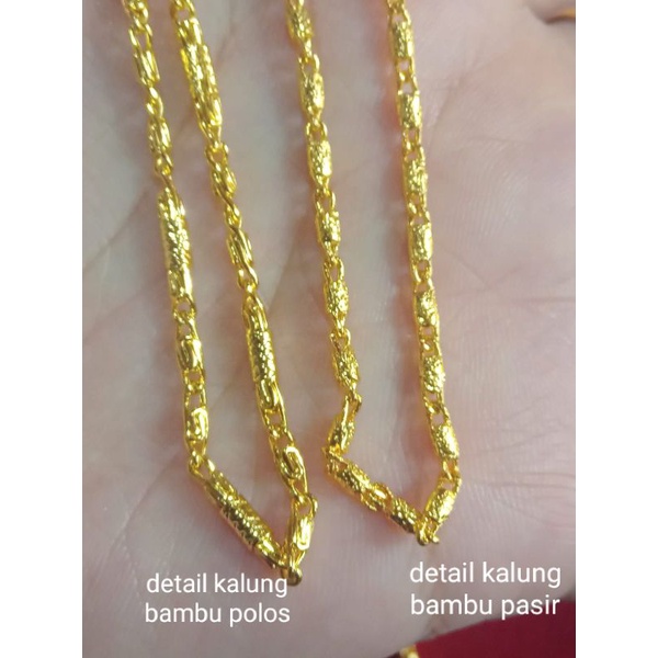 kalung bambu apel anak dan dewasa lapis emas 24 k