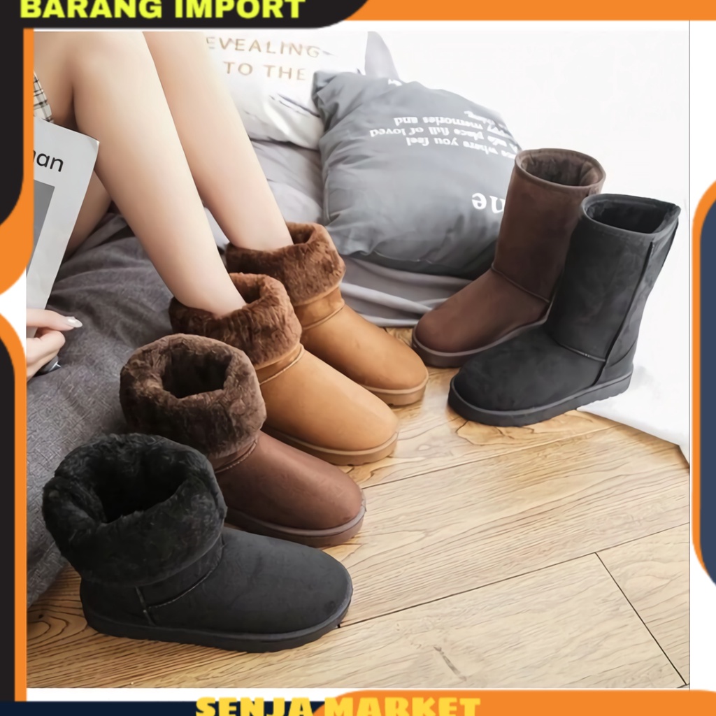 SEPATU WINTER WANITA BOOTS BOTS BOT BOOT BOOTH WINTER MUSIM DINGIN SALJU TEBAL HANGAT IMPORT WANITA