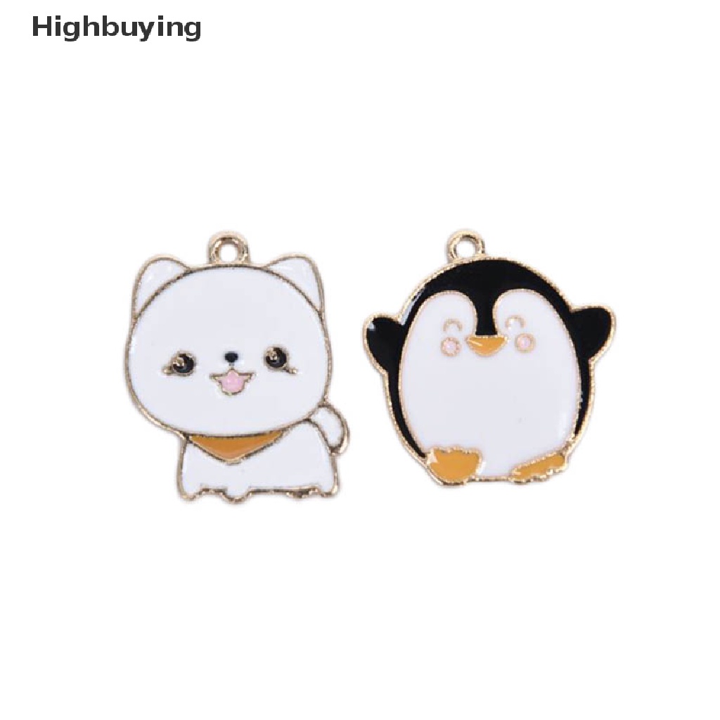 Hbid 10Pcs/Set Enamel/Alloy Pinguin Anjing Ch Liontin Perhiasan DIY Membuat Craft Hadiah Glory