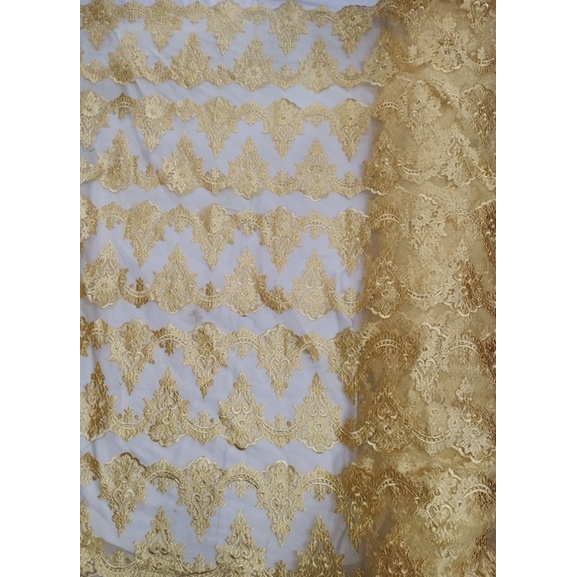 Tile /Tulle Pinggiran / Tille Renda Pinggiran Bordir / Border Bordir Tebal -10 Baris