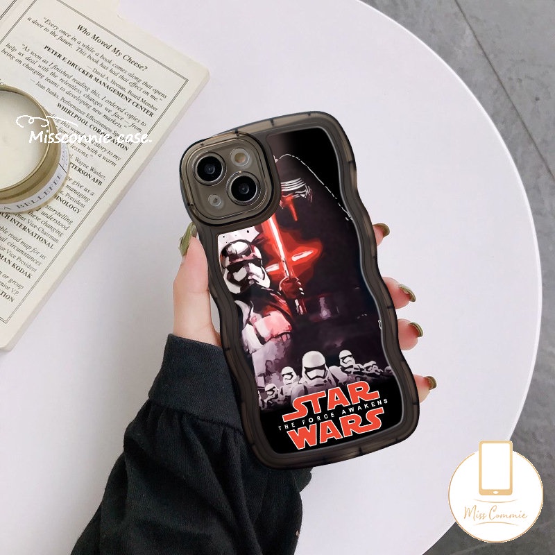 Kompatibel Untuk iPhone 11 Pro Max14 13 12 Pro Max 6 6s 8 7 Plus XR 14Plus X XS Max SE 2020 Ins Trendi Merek Star Wars Lembut TPU Wavy Edge Back Case