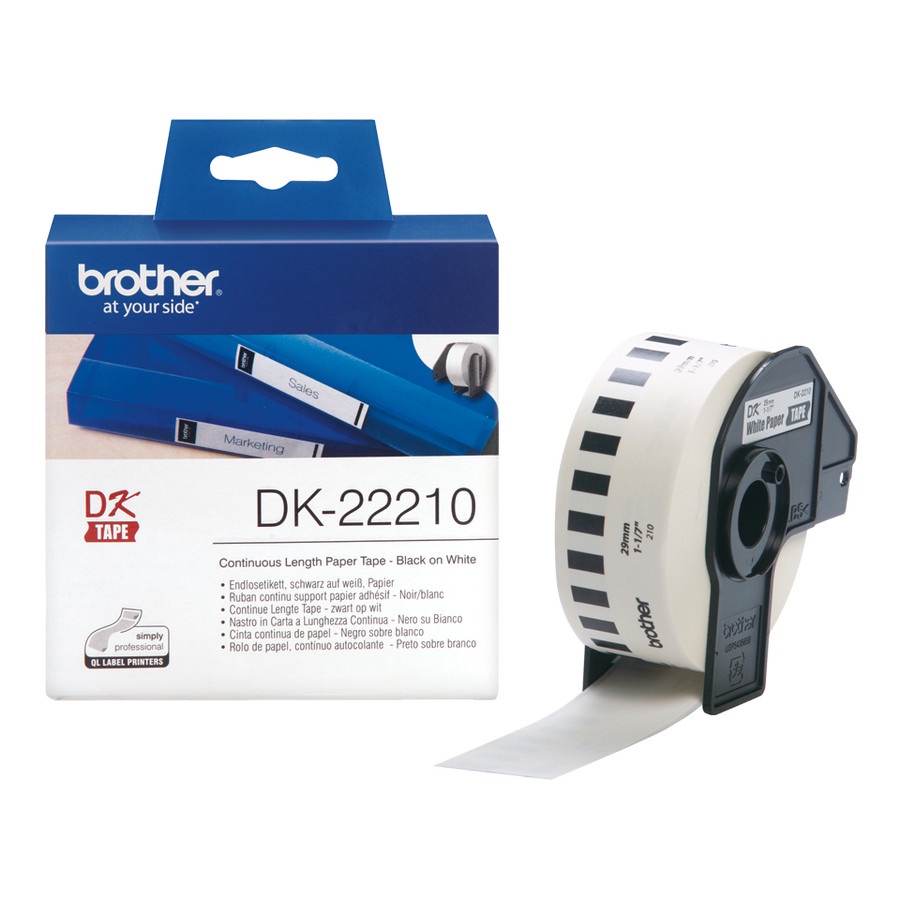 Brother Label Tape DK-22210 29mm x 30.48m Continuous Length Paper Tape