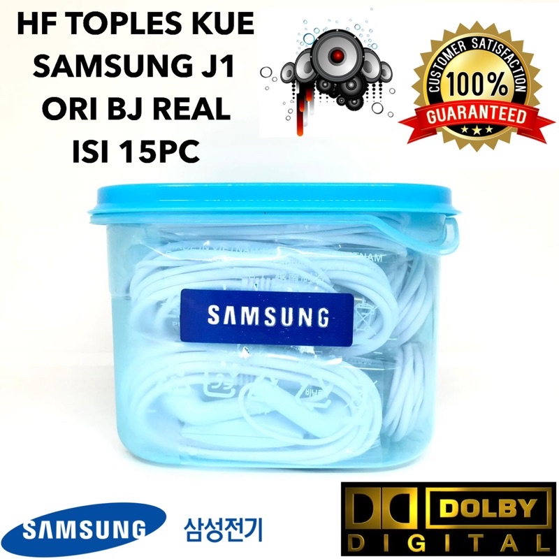 HANDSFREE TOPLES KUE ISI 15PCS SAM J1 ACE VIETNAM REAL ORI KODE BJ EXTRA BASS C550 PREMIUM EARPHONE BY SMOLL