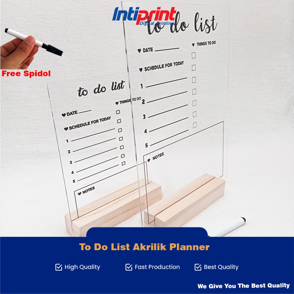 

To Do List Akrilik Planner, FREE SPIDOL | Acrylic Holder Dekorasi Meja Estetik