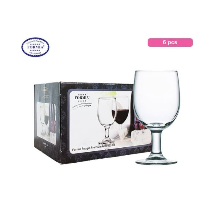 Gelas Formia Gelas Minum Berkaki Reggio Premium Water Goblet 33Cl / 6 Pcs