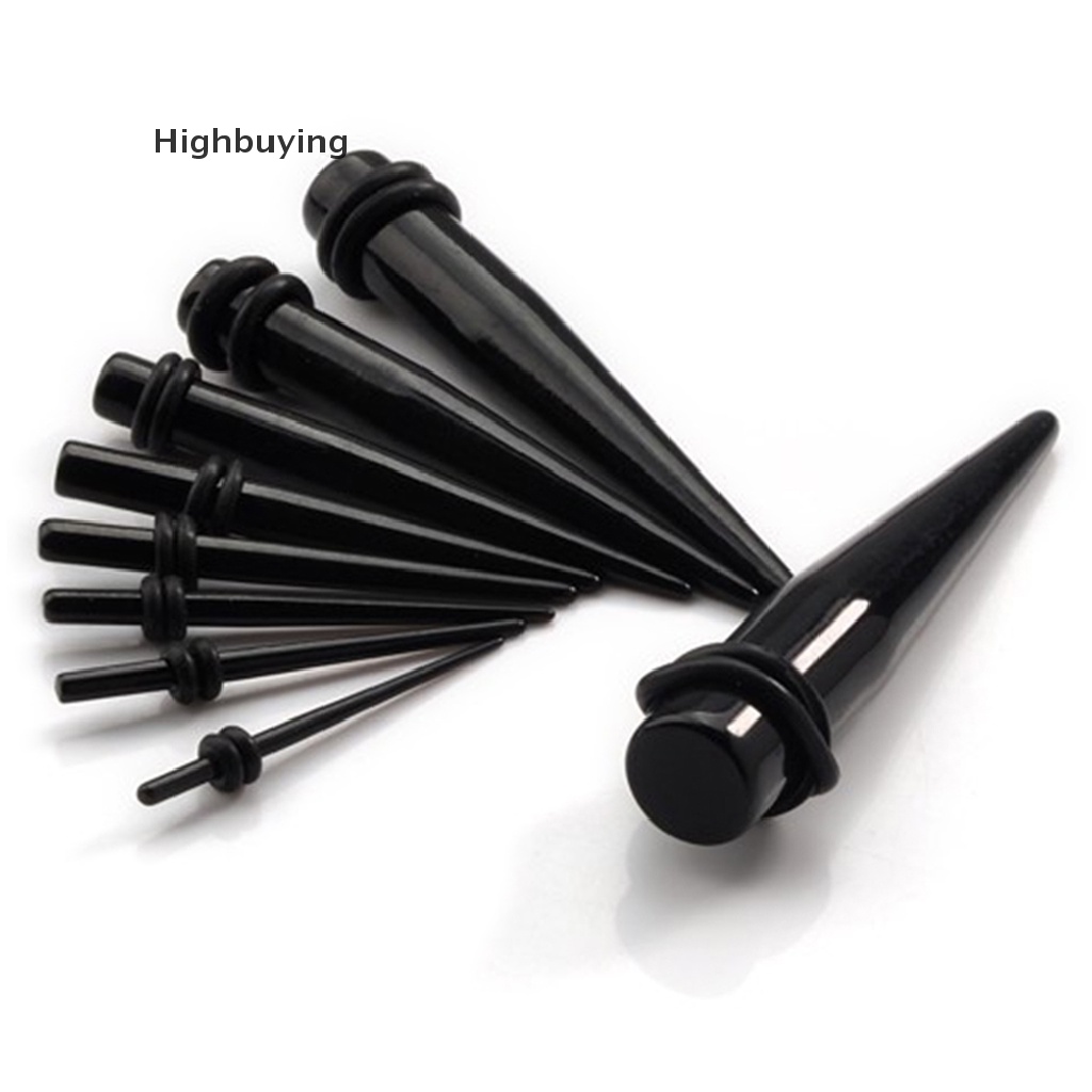 Hbid 2Pcs Kit Peregangan Telinga 00G-16G Tapers Plug Tunnel Stretcher Black Glory