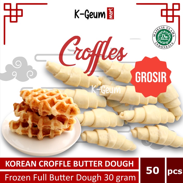 

Past Croffle Croissant Dough Frozen Full Butter Halal 30Gr Isi 50 Pcs