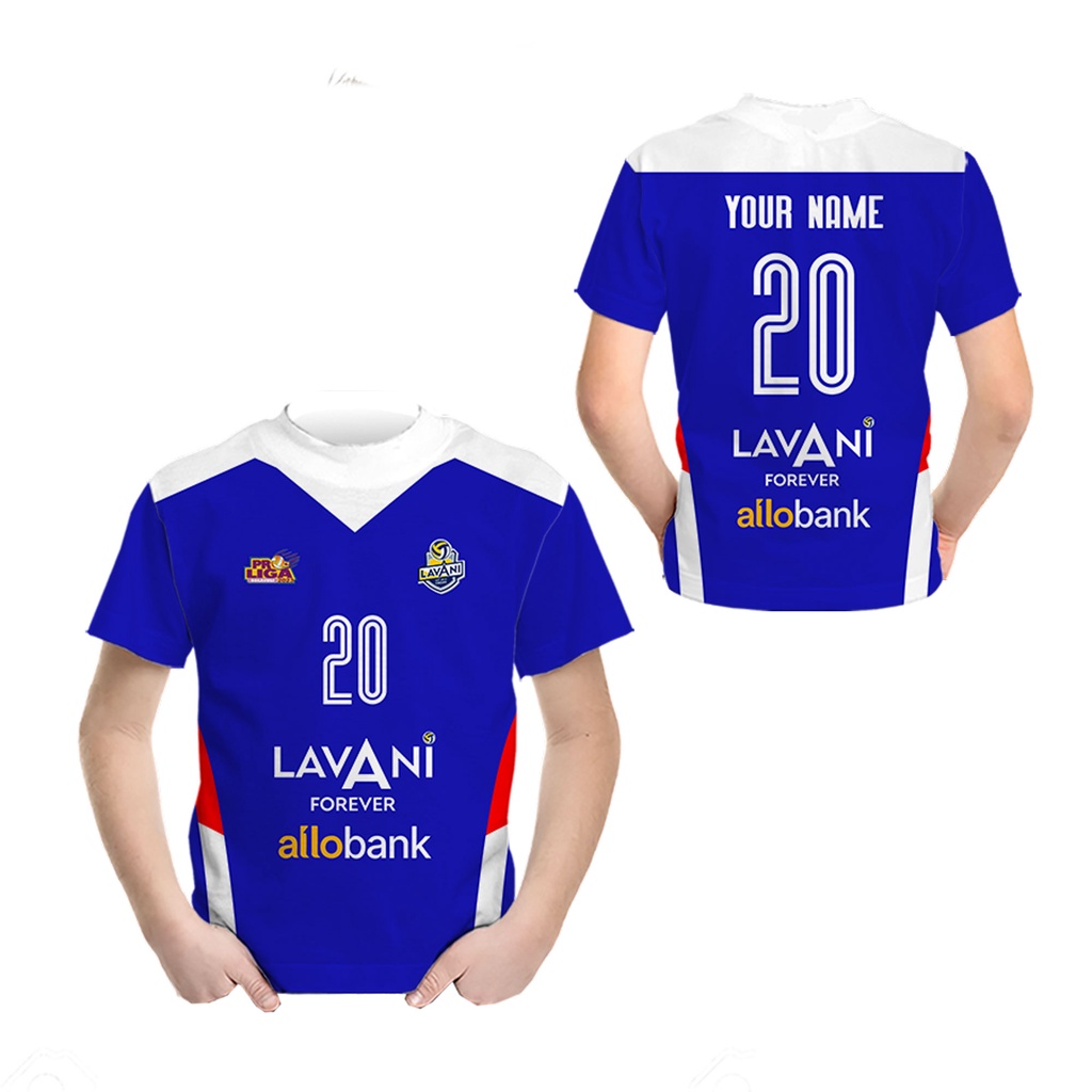 Baju Kaos Tshirt Anak Jersey Voli Olahraga Volley Pro Liga Lavani 2023 Custom Full Printing