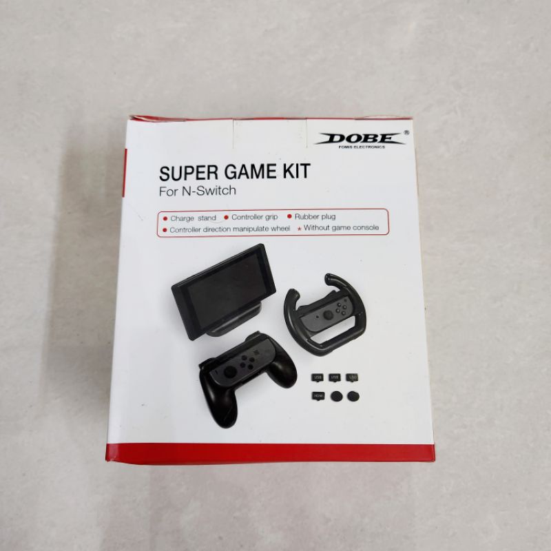 Super Game Kit Controller Grip Charge Stand Wheel Rubber Plug Joycon Joy Con Nintendo Switch DOBE TNS-876