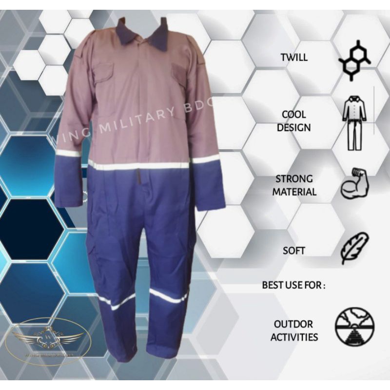 katelpak bengkel werpak coverall two tone