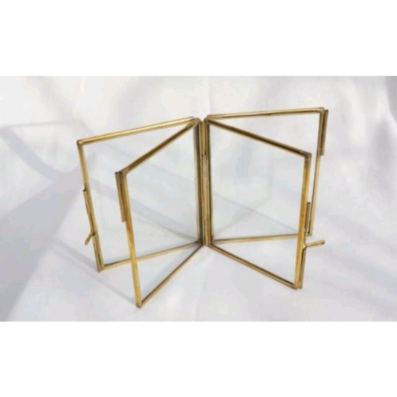 Doubel Frame Gift  4R 5R 6R figura Kaca kuningan