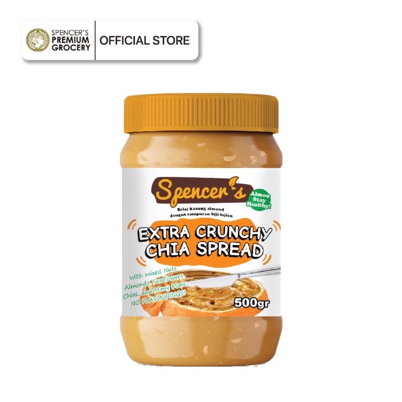 

Spencer's Chia Spread (500gr) - Original, Unsweetened, Crunchy, Chocolate. Murah Promo Selai Sehat