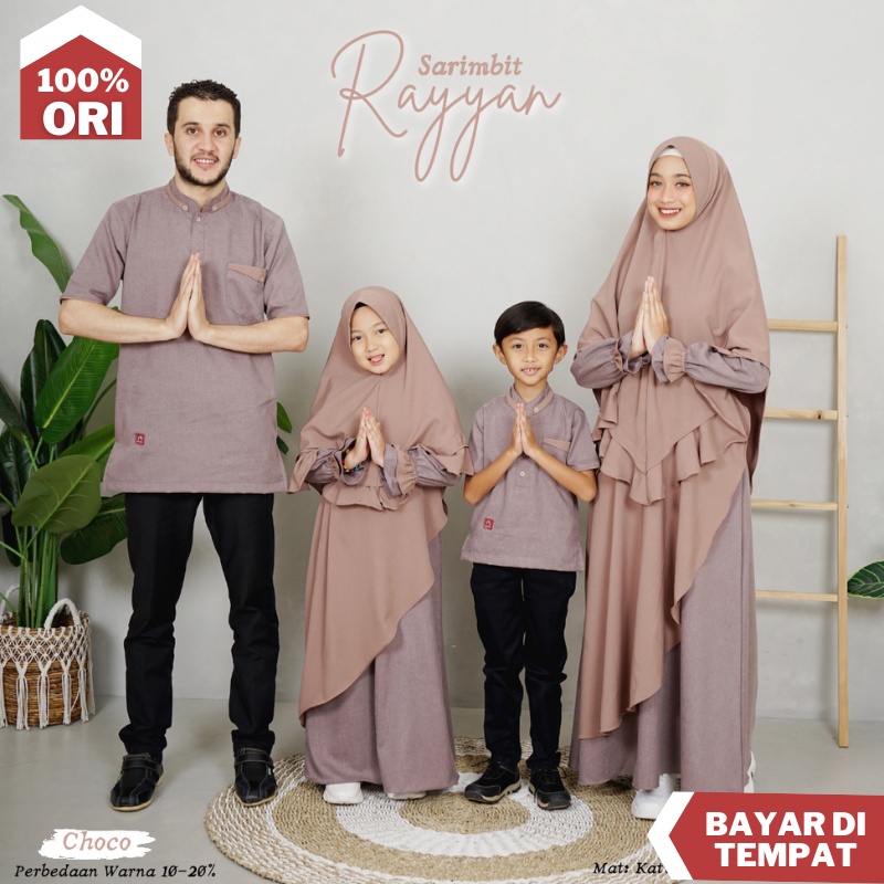 Sarimbit Keluarga 2023 Lebaran Gamis Couple Pasangan Ibu Anak Baju Koko Pria Dewasa Anak Laki-laki N