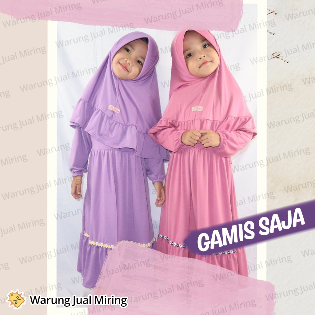 Dress Gamis Anak DENISHA 1-12 Tahun Perempuan Cewe Cewek Bayi Baby Balita Kids Junior Kecil Baju Remaja Tanggung Baju Pakaian Muslim Manasik Putih Syari Bahan Jersey Jersy Dres Usia Umur Kelas Bulan 2 3 4 5 6 7 8 9 10 11 18 24