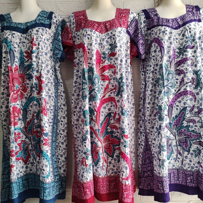 DASTER HENGKY MODEL SIKAK MOTIF  BUNGA TRISUL@ PUTIH