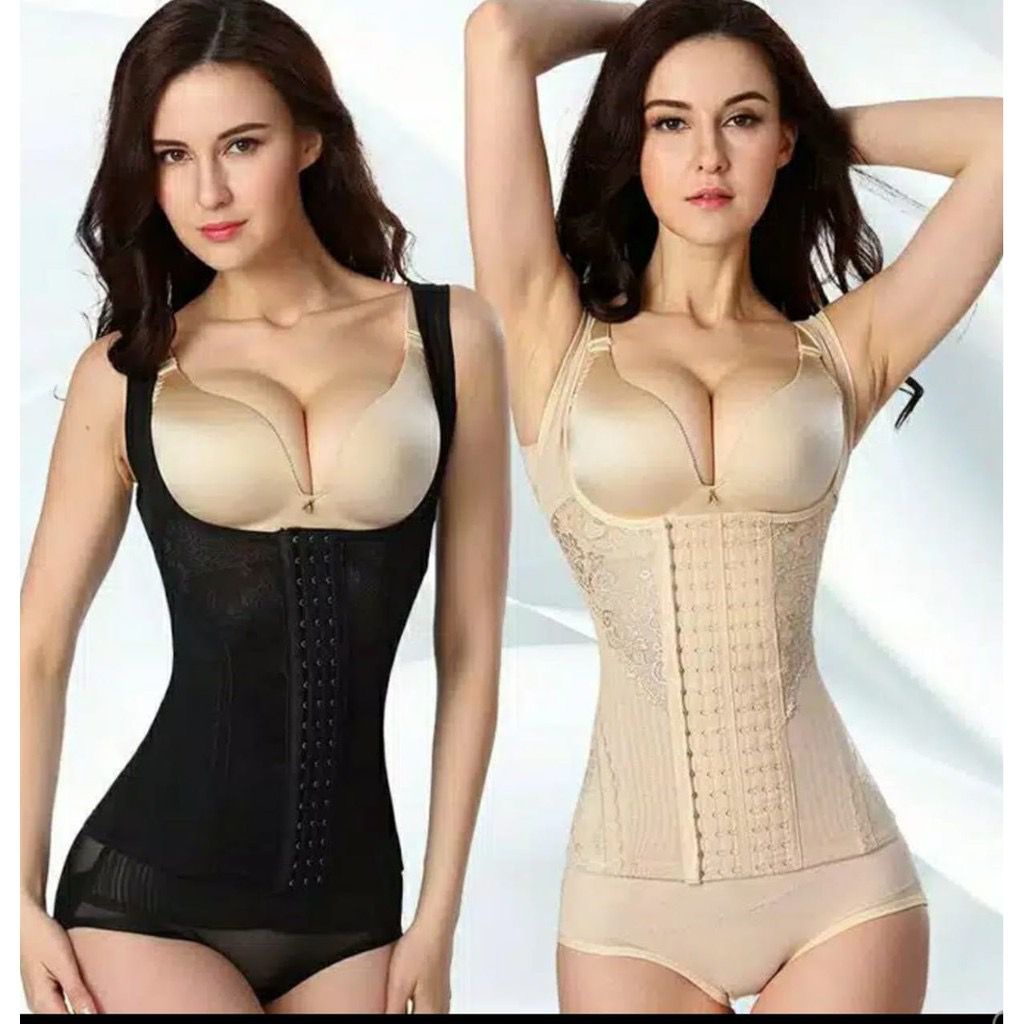 LF - Body Shaper Korset Pelangsing Perut wanita Korset Long Torso Korset Baju Pelangsing Korset Melahirkan Korset Slimming Suit KS13