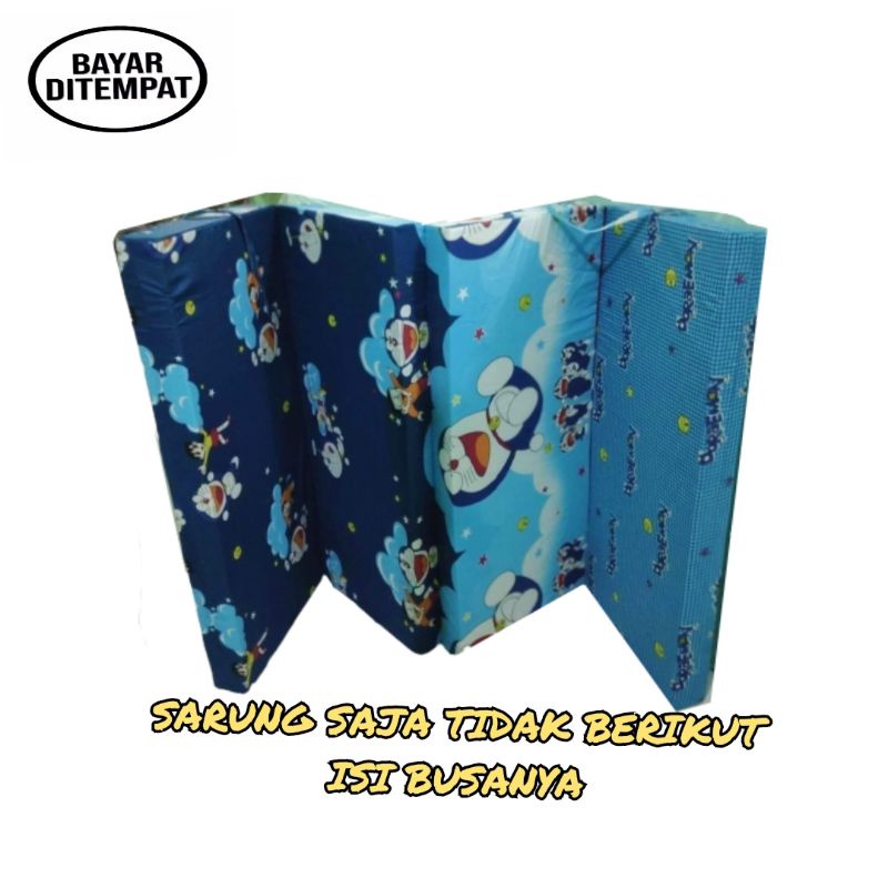 ( HANYA SARUNG ) Sprei Resleting Lipat 4 Tebal 10cm / Sarung Kasur Busa Resleting Lipat 4