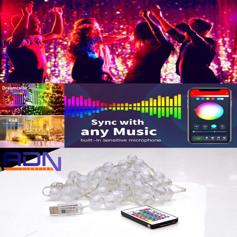 ADN.in Lampu HIAS USB 5V RGB RUNNING SYMPHONY LED POHON TOKO CAFE Plafon 5M