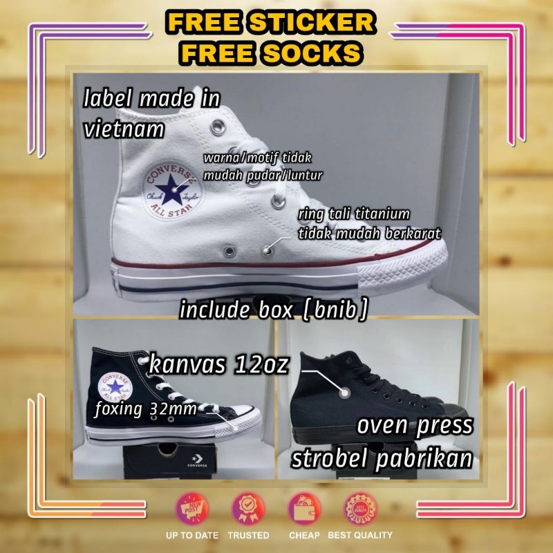 ⭐BISA COD BAYAR DI TEMPAT SEPATU CONVERSE ALL STAR HIGH QUALITY 100% GRADE A ORI BNIB SNEAKERS CONVE
