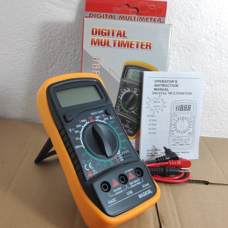 Multimeter Digital XL830L MAS830L Backlight termasuk baterai multitester DIgital AVOmeter DIGital DENGAN baterai include baterai