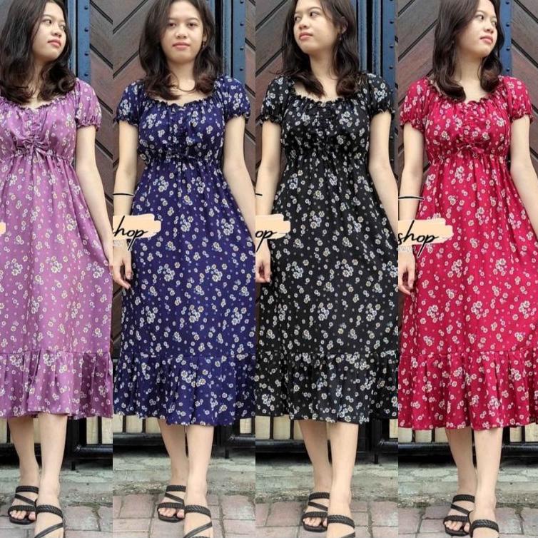 >XG34448< DRESS KERUT TALI DADA | DASTER CASANDRA KERUT KARET
