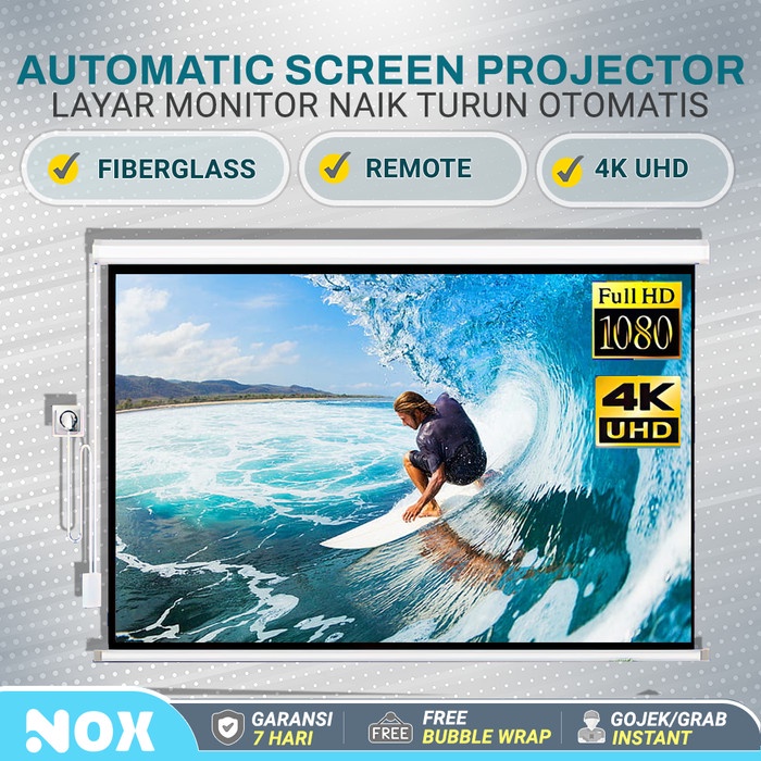 Layar Smart Automatic Projector Motorized Screen Layar Proyektor Otomatis