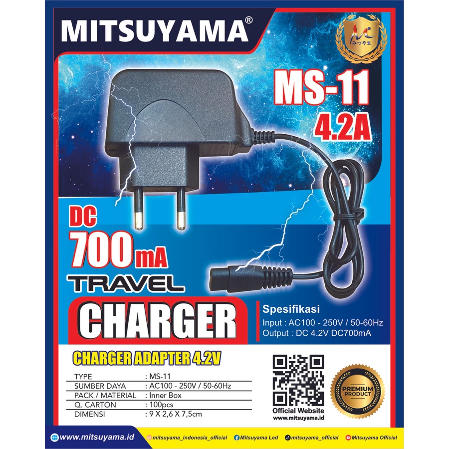 Barangunik2021 -Charger Travel Adapter DC 700mA Mitsuyama MS-11