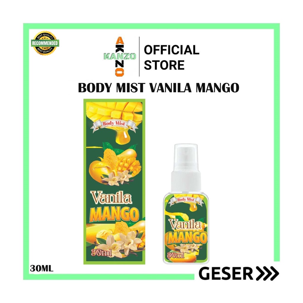 Kanzo - Parfum Body Mist Vanilla Mango 30ml Premium / Body Mist Vanilla Mango 30ml / Parfum Pria Wangi Tahan Lama