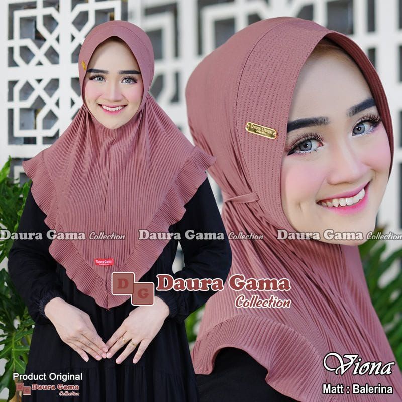 [Ori Dauragama  ] VIONA••hijab pet tali plisket ••hijab instan ballerina