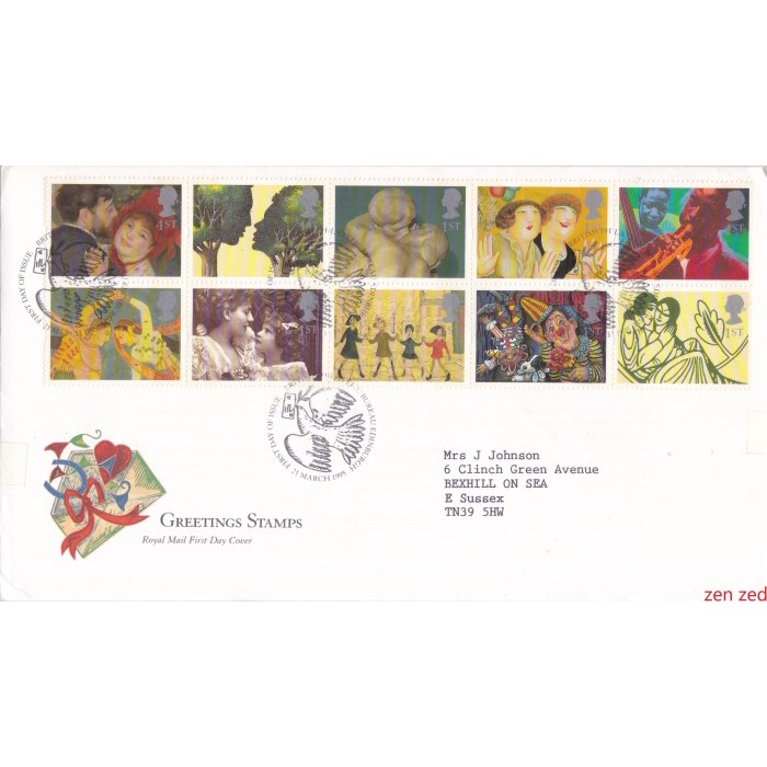 

A779 Prangko Inggris FDC 1995 Greetings Stamps 1 Pcs