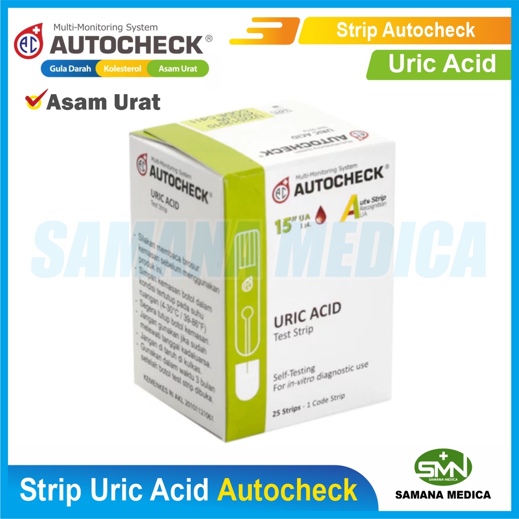 Strip Autocheck Uric Acid Cek Asam Urat Refill Isi 25 Stick