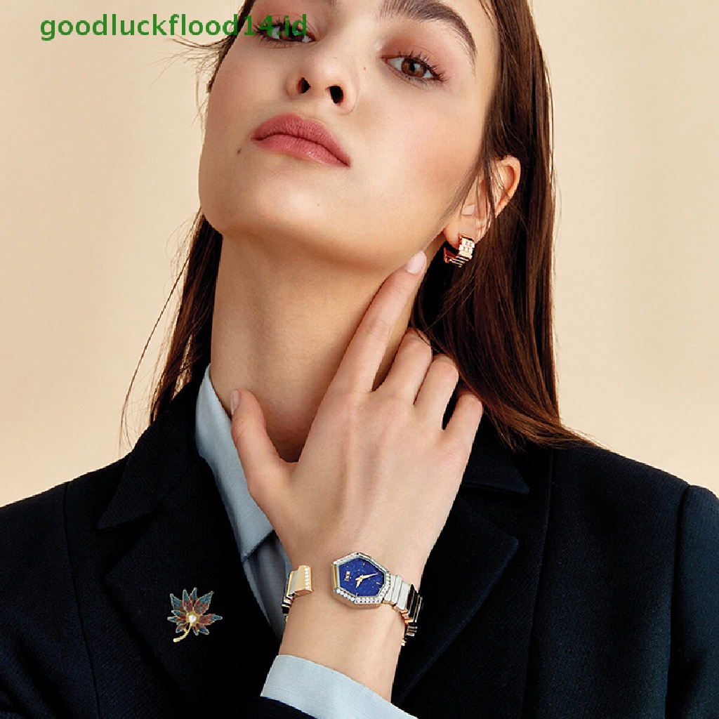 [GOOGFOUR] Pin Bros Daun Maple Kristal Warna-Warni Dengan Mutiara Palsu Wanita Lencana Kerah Pin [TOP]