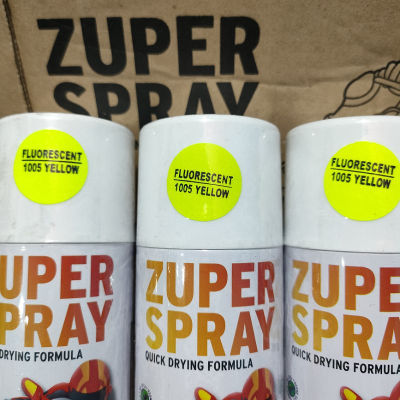 Zuper Pilox Pilok Cat Semprot Warna Stabilo Yellow Kuning Fluorescent 1005 150cc Spray Paint