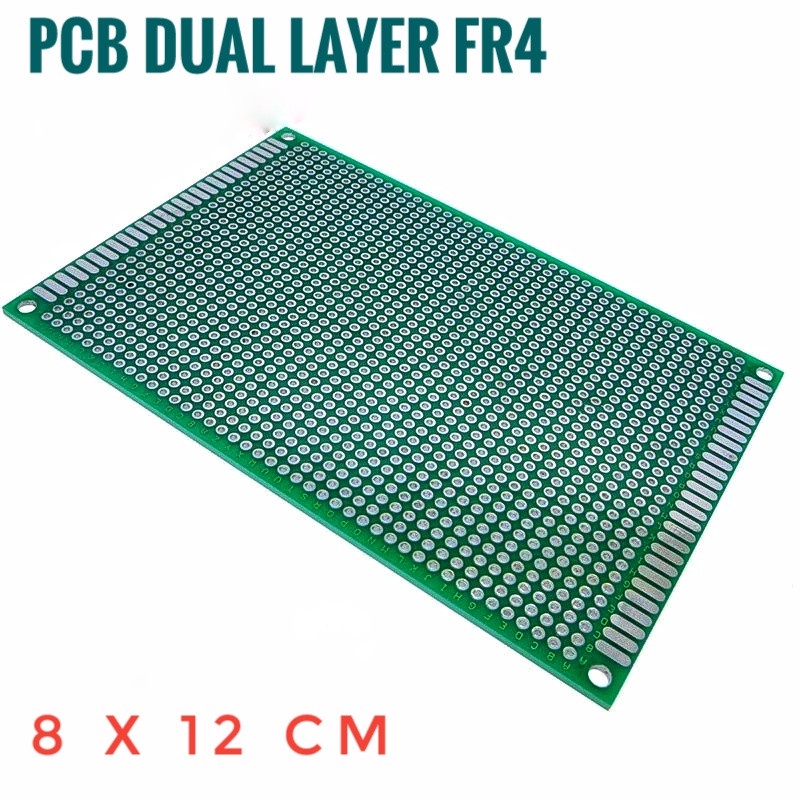 PCB Dot Matrix Double Layer Hole 8x12 cm FR4 Protoboard lubang 2.54mm