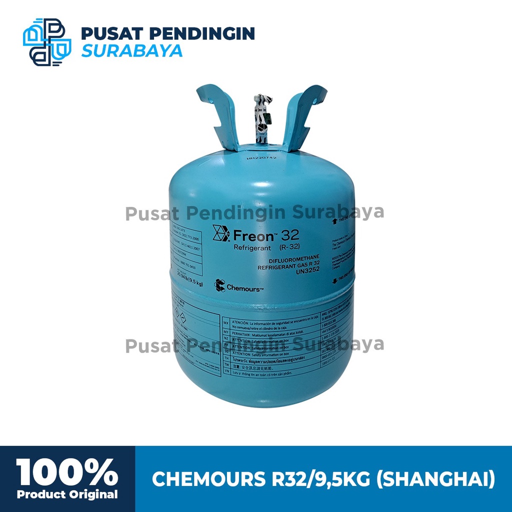 FREON CHEMOURS R32 SHANGHAI 9,5KG - Chemours R32 9,5KG - FREON CHEMOURS SHANGHAI