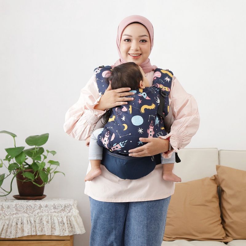 Gendongan Bayi Adjustable SSC Nana Babycarrier Optima Soft Polyester untuk Newborn - 4 Tahun