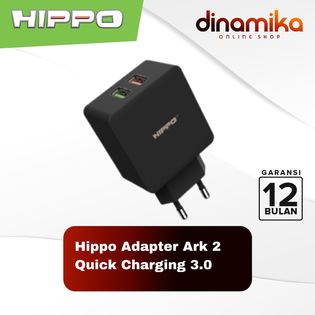 Hippo Adaptor ARK 2 30W Quick Fast Charging 3.0 Travel Adapter Kepala Casan Colokan Charger Rumah type C QC Dual Port Output