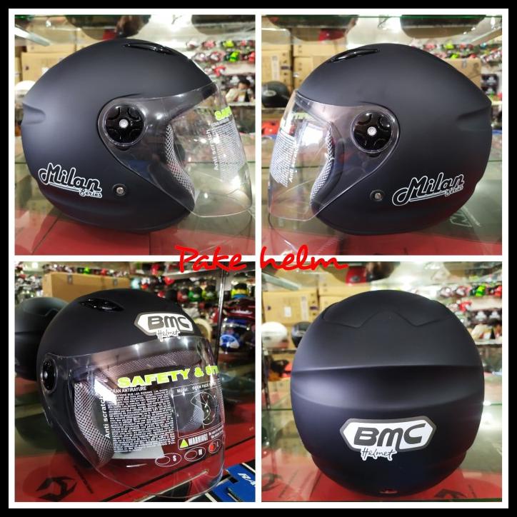 Helm Bmc Milan Hitam Doff Bmc Half Face